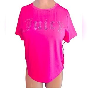 Juicy Couture Vibrant Pink Tee with Rhinestone Detail